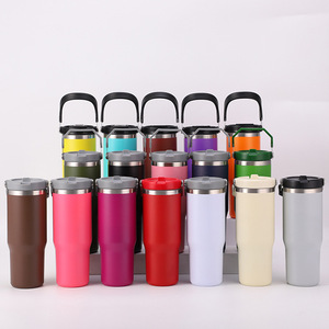 Custom Logo Eco-Friendly Outdoor <b>Plastic</b> Travel Coffee <b>Mug</b> 1000ml Tan Cup with Handle Water Beer Bottle Hot Sell with Straw - Product Image 6