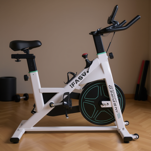Bicicleta Estática Ifasa D0100HADRKU con Monitor LCD, Transmisión por Cadena, para Uso Doméstico, Color Blanco - Product Image 2