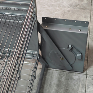 Panier de rangement relevable pour armoire de <span class=keywords><strong>cuisine</strong></span>, avec fermeture amortie, égouttoir à vaisselle extractible, organisateur de placard robuste - Product Image 3