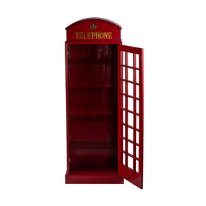 Estante de MDF para almacenamiento, cabina de teléfono Vintage británica, soporte para CD, armario antiguo, armario de almacenamiento de madera - Product Image 6