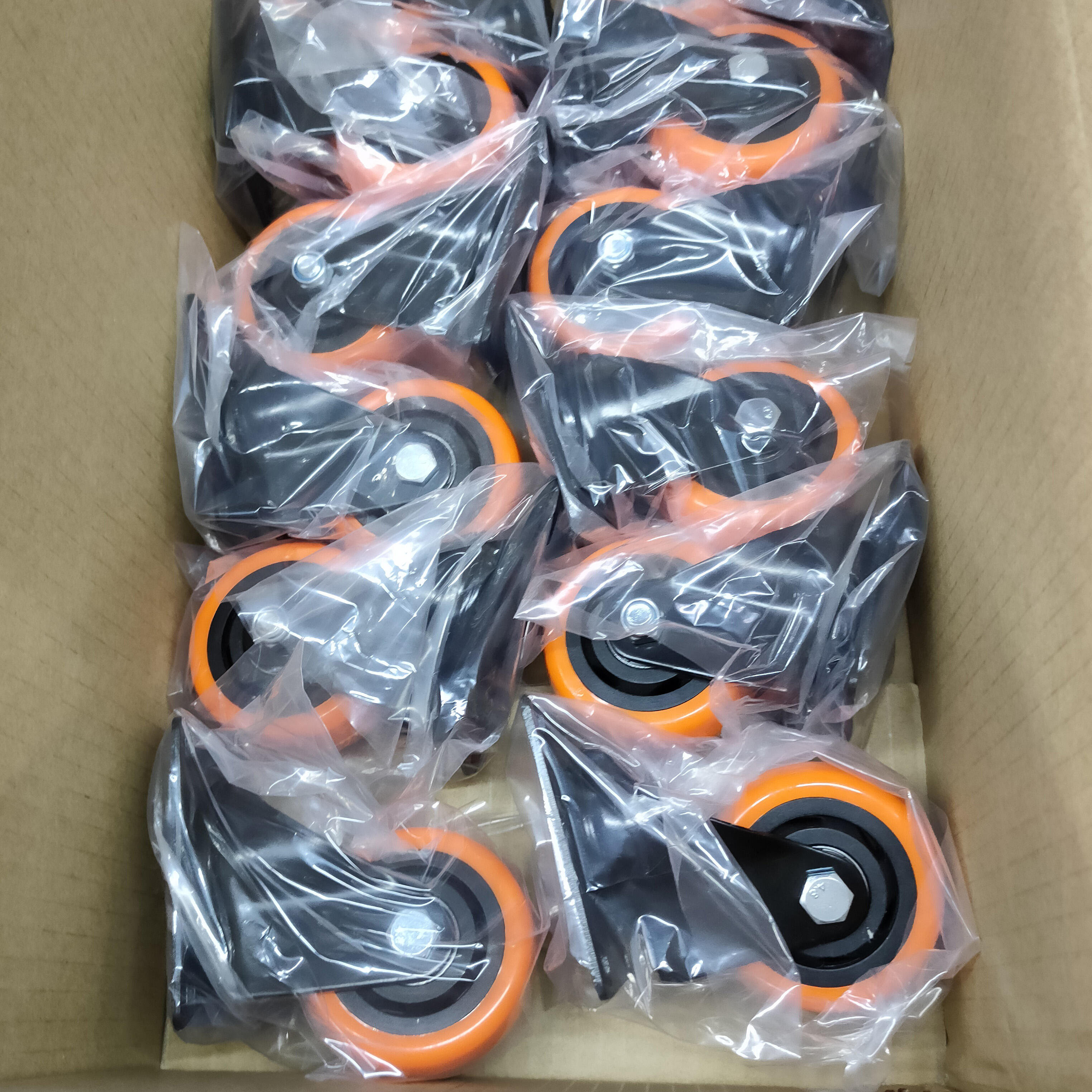 3/4/5/6 Inch Industrial Medium Duty Castor PVC Orange Swivel Heavy Duty Caster Rotating Wheels