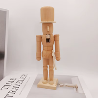 Ornements en bois non peints de 23 cm, décorations brutes, DIY Casse-Noisette à peindre pour kit de peinture