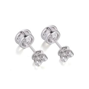 Boucles d'oreilles en or massif 18K 14K 10K avec moissanite VVS, boucles d'oreilles à clous de luxe, bijoux pour femmes, port quotidien, cadeau d'anniversaire - Product Image 3