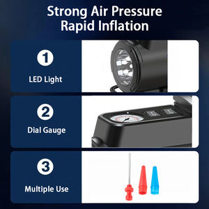 Gonfleur de pneus numérique intelligent 12V pour voiture et moto Arrêt automatique Lumière d'urgence Surveillance de la pression des pneus - Pompe miniature portable - Product Image 6