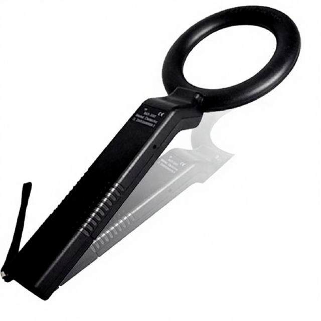 Well-dam MD300 Portable Hand Held Metal Detector Explosive Detector 350g Lightweight Security Scanner Black ABS Plastic 12cm