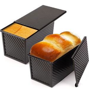 Molde para Pan con Tapa, Antiadherente, de Acero al Carbono, Rectangular, Corrugado, para Pan Tostado, Molde para Pastel - Product Image 1