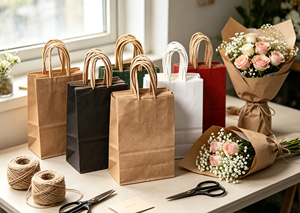 Multi-color Eco-Friendly High-End Kraft Paper Shopping Bags Thick Kraft Paper Matching Paper Rope Handles Four-Color Printing - Product Image 5