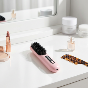 Cepillo Alisador de Cabello Eléctrico de Cerámica <span class=keywords><strong>con</strong></span> Calor, Peine Eléctrico Calentado para Alisar <span class=keywords><strong>Barba</strong></span> de <span class=keywords><strong>Hombre</strong></span>, Marca Privada Personalizada - Product Image 1