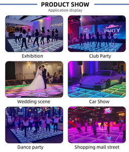 Piste de danse LED interactive éclairée à carreaux professionnelle 24x24 blanc 18x18 pour la fête de mariage avec étincelle néon numérique - Product Image 5