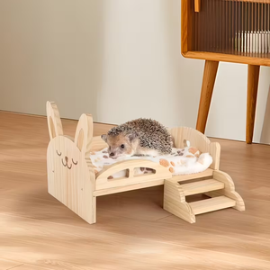 <span class=keywords><strong>Lit</strong></span> pour animaux de compagnie en <span class=keywords><strong>bois</strong></span> <span class=keywords><strong>Lit</strong></span> en <span class=keywords><strong>bois</strong></span> confortable avec escaliers Cabane pour petits animaux détachable Habitats pour lapin furet <span class=keywords><strong>Lit</strong></span> pour animaux de compagnie en <span class=keywords><strong>bois</strong></span> massif - Product Image 2