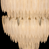 Lustre en verre plume, suspension LED pour plafond haut, idéal salon, chambre, salle à manger, hauteur réglable, télécommande