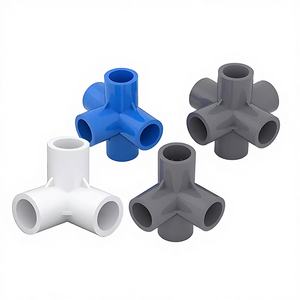 <span class=keywords><strong>PVC</strong></span>パイプ継手 三方向 四方向 五方向 六方向 三次元直角ジョイント 六角ヘッド水道管 DIY - Product Image 1