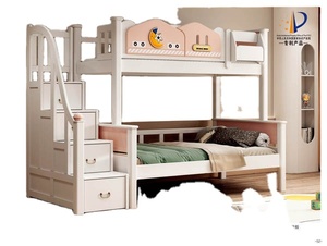 <span class=keywords><strong>Letto</strong></span> a Castello per Bambini con Scivolo e Scala Contenitore in Legno Massello, Arredamento per <span class=keywords><strong>Cameretta</strong></span> per Casa e Appartamento - Product Image 1
