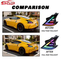 SINDAR Feux Arrières RGB pour Nissan 370z 2008-2019, Ensemble de Feux LED à Projecteur Amélioré et Modifié, Accessoires de Feux Arrières 2010 2011