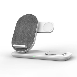 Base de <span class=keywords><strong>Carga</strong></span> Inalámbrica Rápida para Teléfono Inteligente de Escritorio de 15 W, Personalizada al por Mayor, Soporte para Auriculares, <span class=keywords><strong>Cargador</strong></span> Inalámbrico Portátil 3 en 1 para Teléfono Inteligente - Product Image 1