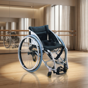Silla de Ruedas Ligera de Aluminio Topmedi para Danza, Ruedas Traseras de Liberación Rápida de 24 Pulgadas, Asiento Acolchado, Ancho de Asiento Personalizable de 30-40 cm - Product Image 1