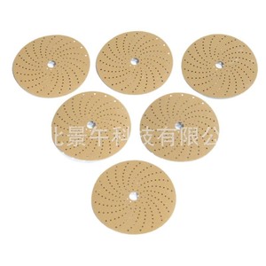 Papel de Lija Jingwu Cyclone Hole, Discos Adhesivos de 6 Pulgadas, Amarillos, para Eliminación de Polvo, Pulido y Lijado - Product Image 1
