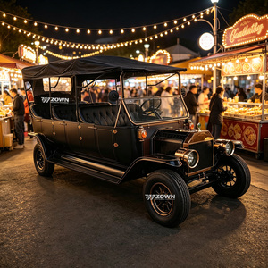 Voiture de tourisme classique vintage optimisée pour l'énergie, véhicule électrique à énergie verte pour les services de tourisme commercial des parcs à thème - Product Image 1