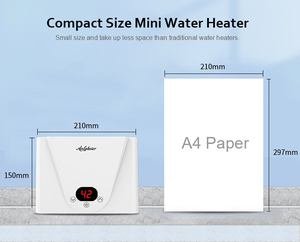 2026 Professional <b>Electric</b> 3500-5500W Tankless Instant Water Heater App-Controlled Touch Control IPx4 <b>Waterproof</b> - Product Image 3