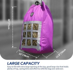 Muestra gratuita: Bolsa de alimentación para caballos, bolsa de alimentación resistente con correa ajustable, almohadilla cómoda para el cuello, almohadilla para la nariz y doble almohadilla. - Product Image 2
