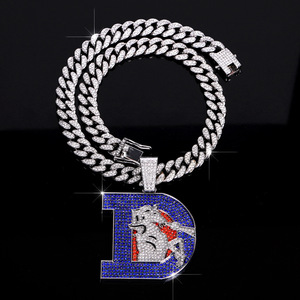 Venta Directa de Fábrica: Colgante de Aleación con Letras D de Lentejuelas Estilo Hip Hop para Fiesta, Accesorio Deportivo con Cadena Cubana - Product Image 2