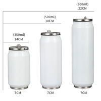Venta al por mayor de vasos personalizados de 12, 16 y 20 oz para sublimación, de acero inoxidable 304, con aislamiento al vacío, tipo lata de refresco, con tapa y pajita, para fiestas.