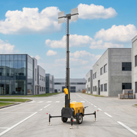 Tour d'éclairage LED pour travaux de nuit sur chantier, tour d'éclairage mobile sur remorque pour construction routière et zones minières