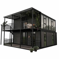 Maison conteneur modulaire préfabriquée à deux étages de 20 pieds et 40 pieds pour café, hôtel, gîte, résistant à l'eau et au vent, personnalisable