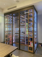 Réfrigérateur à vin en acier inoxydable moderne pour la maison, personnalisable, capacité de 300 bouteilles, armoire à vin thermoélectrique de 34 bouteilles