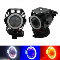 MINI U7 40W LED Phare de moto Conduite Moto Projecteurs de voiture avec lampe antibrouillard Angel Eye Devil Eye Accessoires