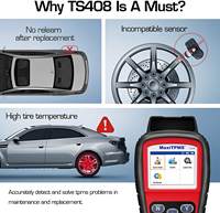 Original pour MaxiTPMS TS408 Scanner automobile TPMS Réapprentissage et programmation des capteurs avec une mise à jour gratuite en ligne d'un an