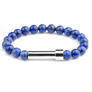 2023 nouvelle tendance cendre crémation acier <span class=keywords><strong>pierre</strong></span> naturelle bracelet à breloques perlé pour souvenir de mémorisation significatif - Product Image 3