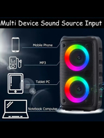 AliSelect 1 micro HY3317 LED RGB Pulse, enceintes portables de karaoké, grandes enceintes Bluetooth pour fêtes en plein air, DJ, double enceinte avec microphone pour KTV familial