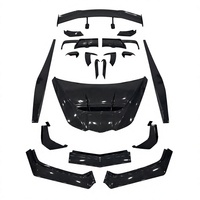 Kit carrosserie en fibre de carbone pour Corvette C8 : Lame avant, diffuseur arrière, jupes latérales 2020-2024, finition brillante 3K Twill, installation par vis, amélioration aérodynamique
