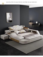 Modernes Minimalistisches Smart-Bett mit USB, Groß, Bequem, aus Leder, Tatami, Polsterbetten für das Schlafzimmer