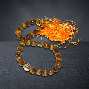 Tasbih de Ágata Ojo de Tigre Tallada con 33 Cuentas, Gema de Feng Shui para el Amor, en Venta - Product Image 2
