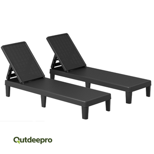 Chaises longues en plastique légères et économiques pour piscine et plage, résistantes aux UV et imperméables - Product Image 2