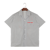 Chemises boutonnées pour hommes personnalisées étiquettes unies décontracté Vintage été imprimé blanc à manches courtes Camp chemises à col cubain