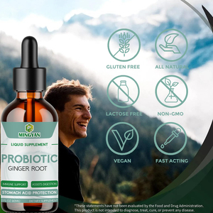 Gotas Líquidas de Jengibre Probiótico Orgánico OEM/ODM de Fábrica MY, 8 Cepas para la Salud Intestinal Inmunológica y Apoyo a la Digestión, Vegano, Sin Azúcar, 24 Meses - Product Image 3