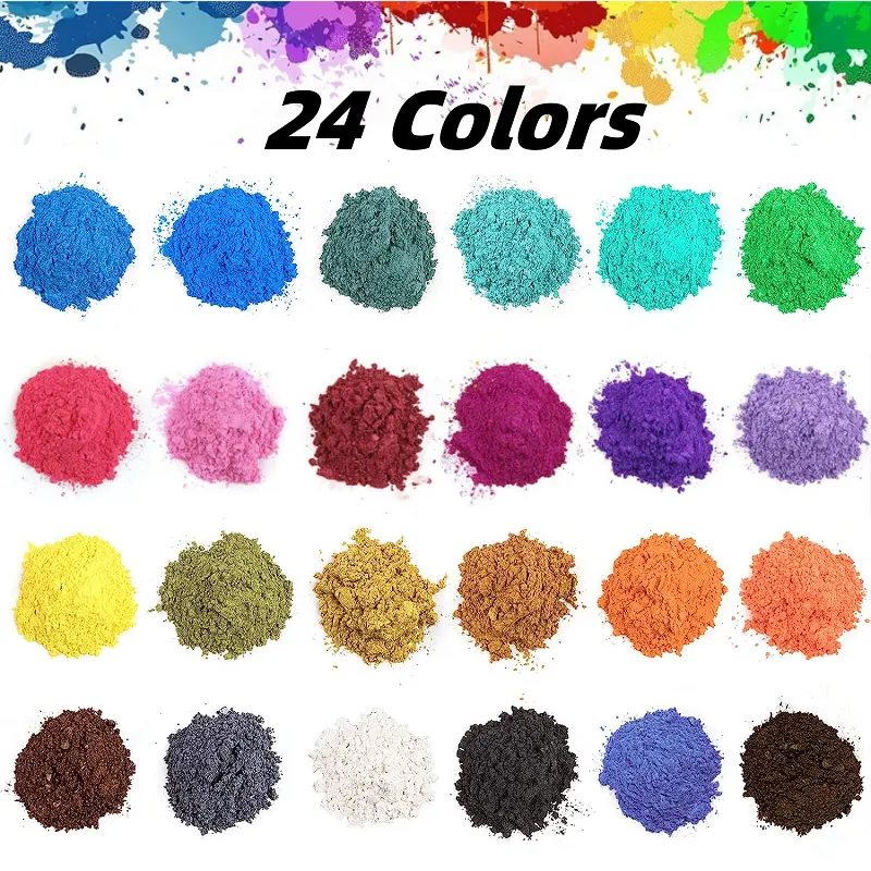 Yayang Cosmetic Grade Mica Powder Bulk 24 Color Natural Colored Mica Powder Pigment