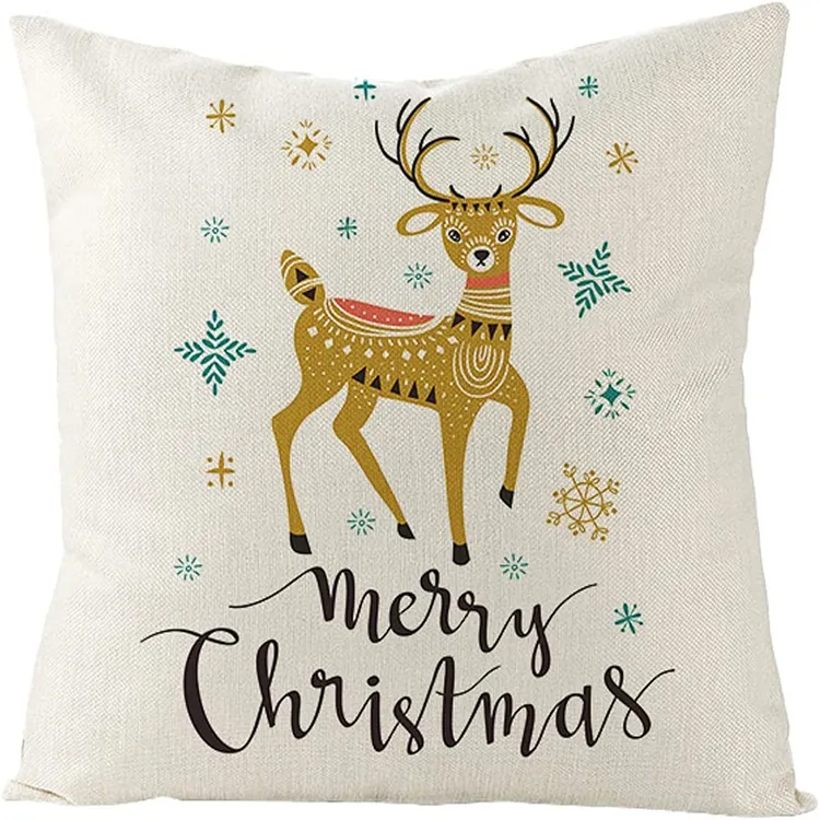 Set of 4 Custom Printed Christmas Winter Decor Throw Pillow Covers