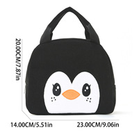 Sac à déjeuner pour enfants ODM/OEM en forme de petit pingouin, avec fermeture éclair et doublure en aluminium pour la conservation de la chaleur