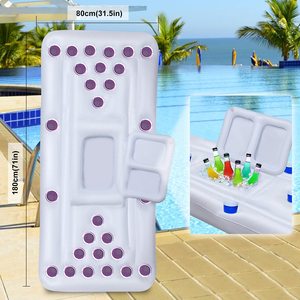 Table de bière-Pong flottante de <span class=keywords><strong>6</strong></span> <span class=keywords><strong>pieds</strong></span> 28 porte-gobelets, jeux de <span class=keywords><strong>piscine</strong></span> gonflables, flotteur pour fête d'été, glacière de fête de <span class=keywords><strong>piscine</strong></span>, radeau de salon - Product Image 4