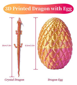 Huevo de Dragón Chino Impreso en 3D, Figura Coleccionable Educativa con Temática Animal y de Criaturas Míticas, Juguete de Regalo - Product Image 1