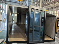 Maison conteneur préfabriquée extensible de 20 pieds à toit plat, aménagement ouvert, entièrement personnalisable pour studio