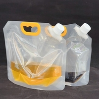 Sac de stockage d'eau en plastique de 2,5 L de qualité alimentaire, résistant à la chaleur et aux chocs, avec bec verseur, pochette souple portable, impression par gravure