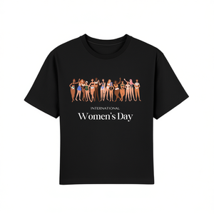 T-shirt per la Giornata internazionale della donna, girocollo, 100% cotone, stampa femminista, abbigliamento casual per donna, tutte le stagioni - Product Image 1