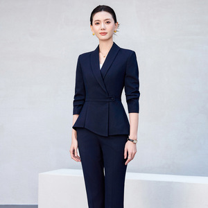 Women's Suit Set Beige Long Sleeve Office Lady Anti-Wrinkle Commuting <b>Work</b> Wear - Product Image 4