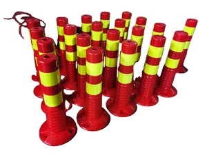 Poste Delimitador Flexible de Plástico para Exteriores, Poste de Advertencia de Seguridad de <span class=keywords><strong>Eva</strong></span> Amarillo y Rojo - Product Image 3