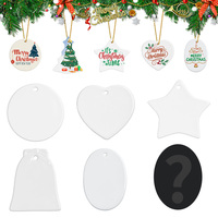 Offres Spéciales – Ornements de Noël Classiques Blancs en Céramique Incassable pour Sublimation, Impression Recto-Verso, Formes Cœur, Arbre et Étoile